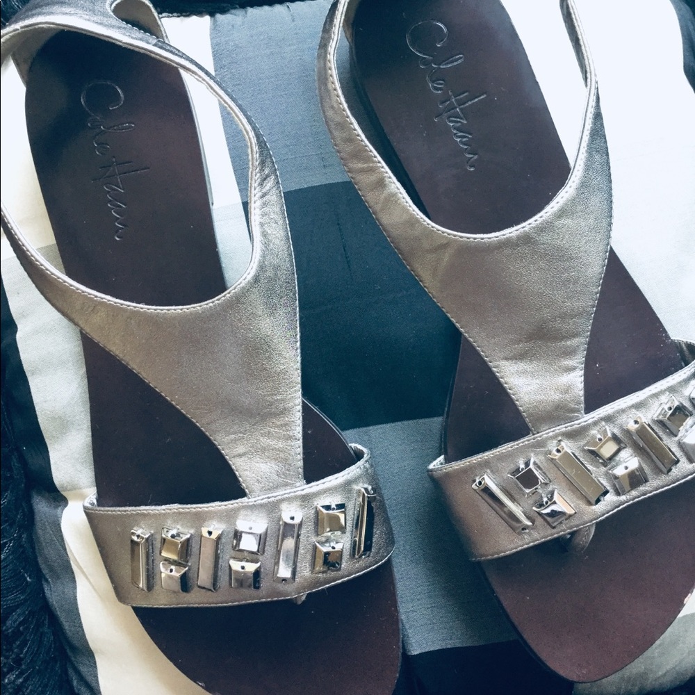 Cole Haan Pewter Sandals